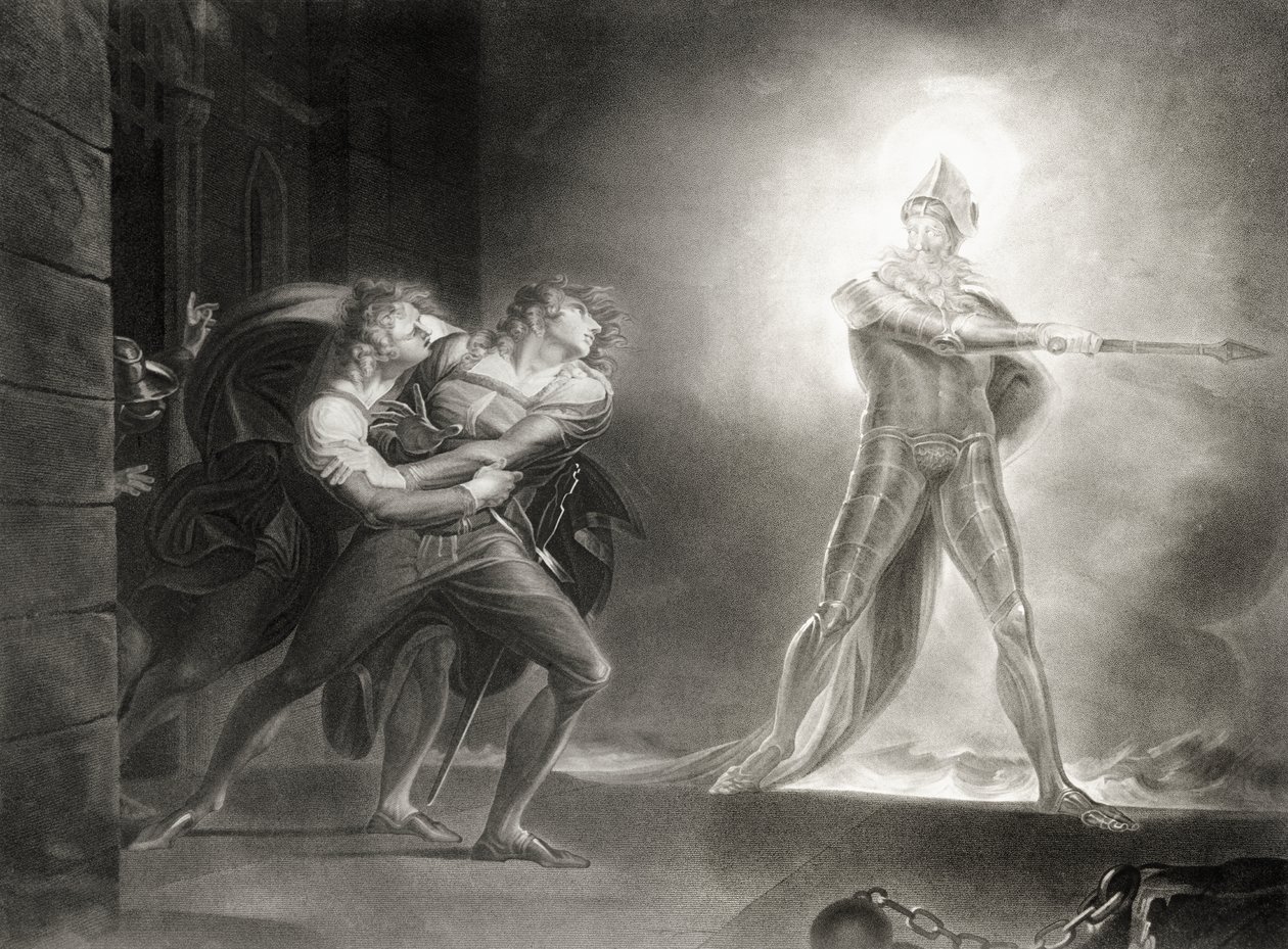 Hamlet, dějství I, scéna IV, William Shakespeare (1564-1616) vyrytý Robert Thew (1758-1802) od Johann Heinrich Füssli
