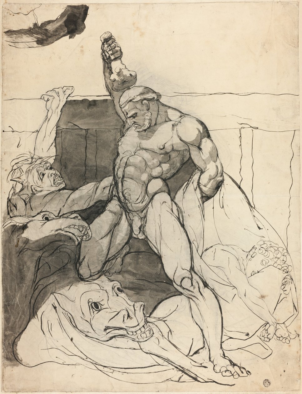 Hercules zabíjení klisny Diomedes od Johann Heinrich Füssli