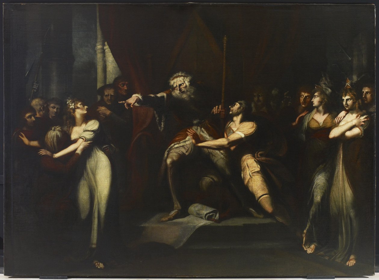 Lear vyhání Cordelii, kolem 1784-90 od Johann Heinrich Füssli