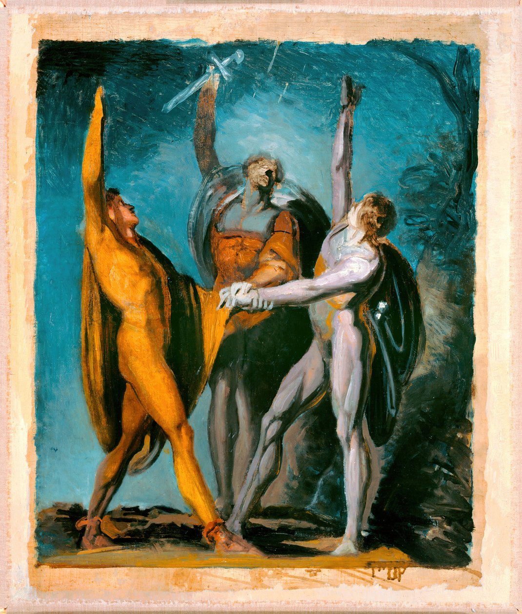 Náčrt pro přísahu na Rütli, ženská postava verso, 177981, 178590 verso. od Johann Heinrich Füssli