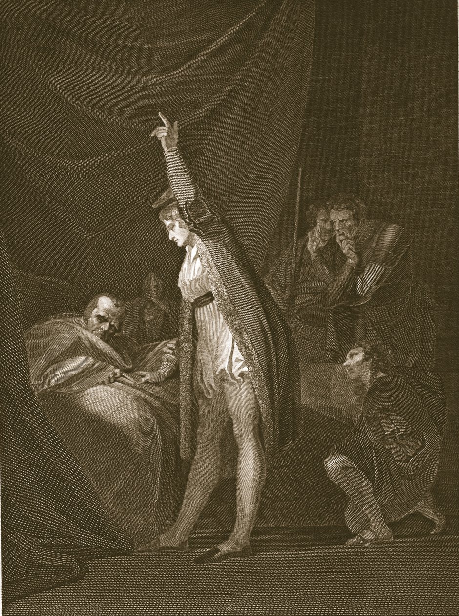 Smrt kardinála Beauforta, rytina W. Bromleyho, ilustrace z knihy Davida Huma "The History of England", vyd. R. Bowyer, Londýn, 1812. od Johann Heinrich Füssli