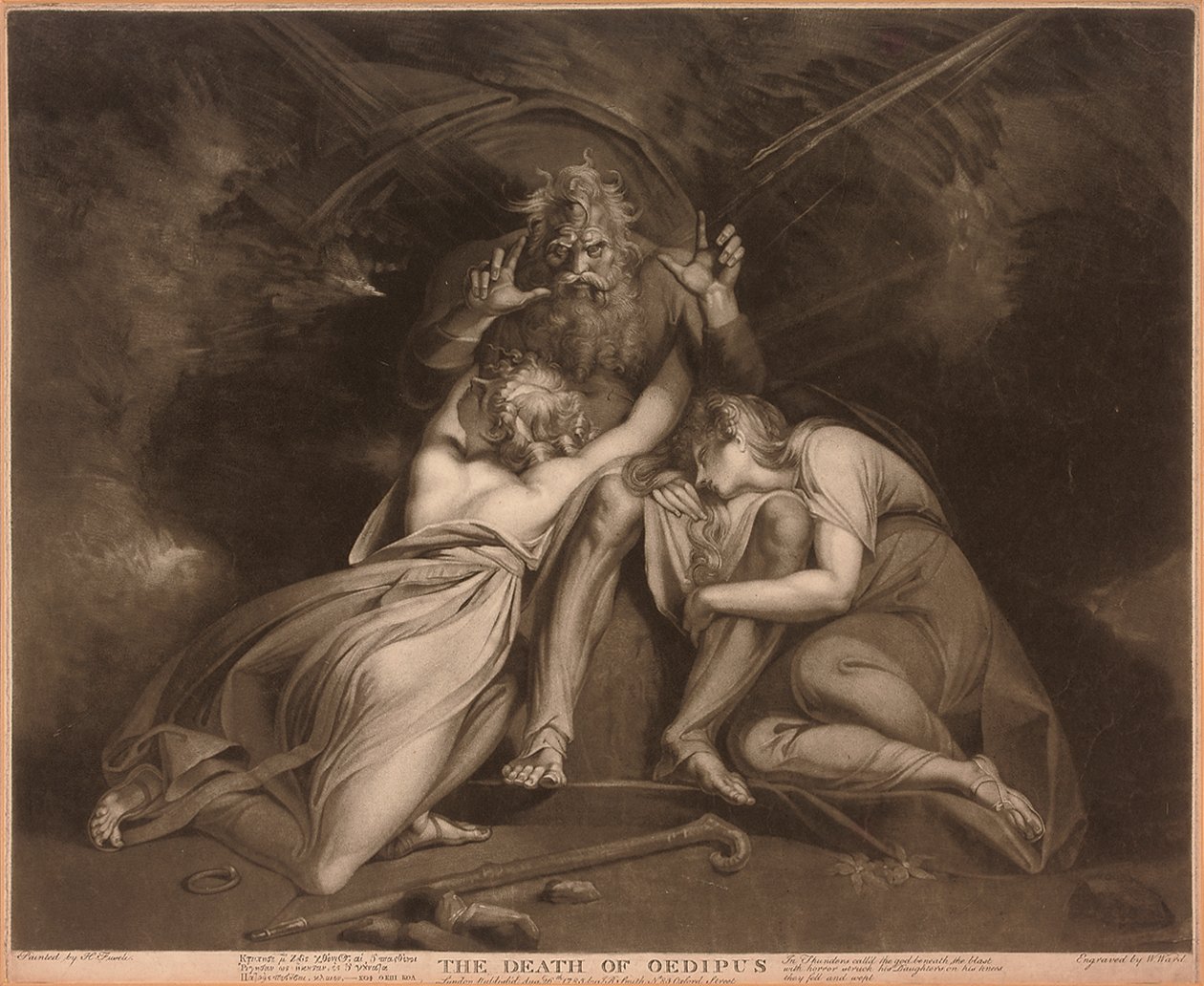 Smrt Oidipa, vyryl William Ward od Johann Heinrich Füssli