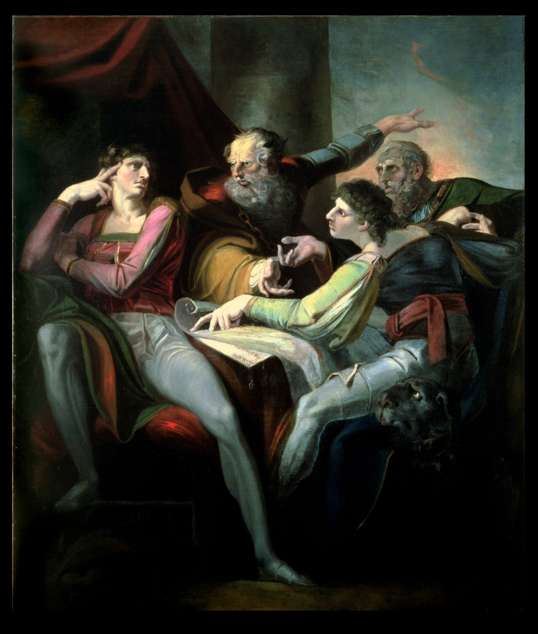 Spor mezi Hotspur, Worcester, Mortimer a Glendower, 1784 od Johann Heinrich Füssli