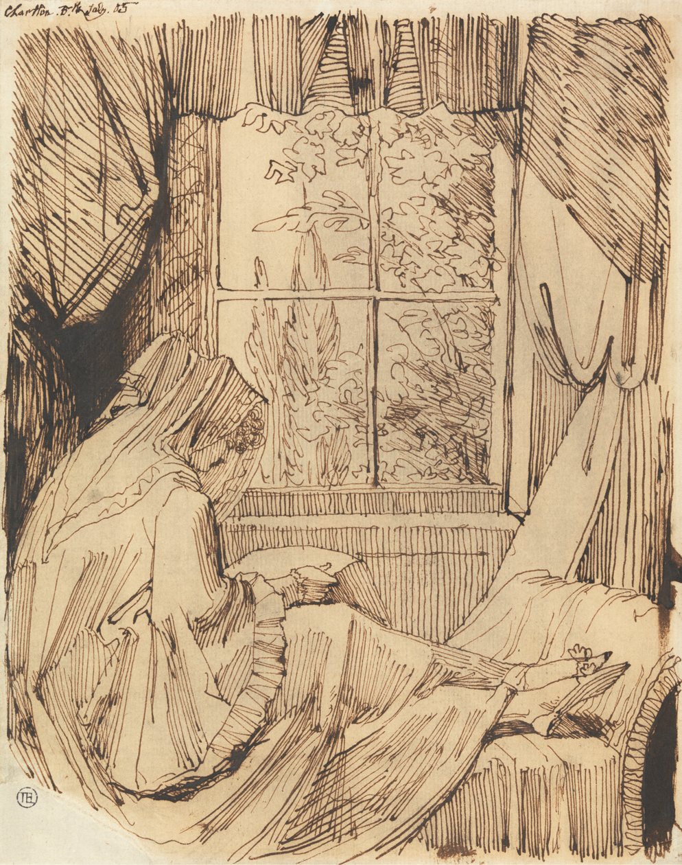 žena čtení, sedící před oknem od Johann Heinrich Füssli