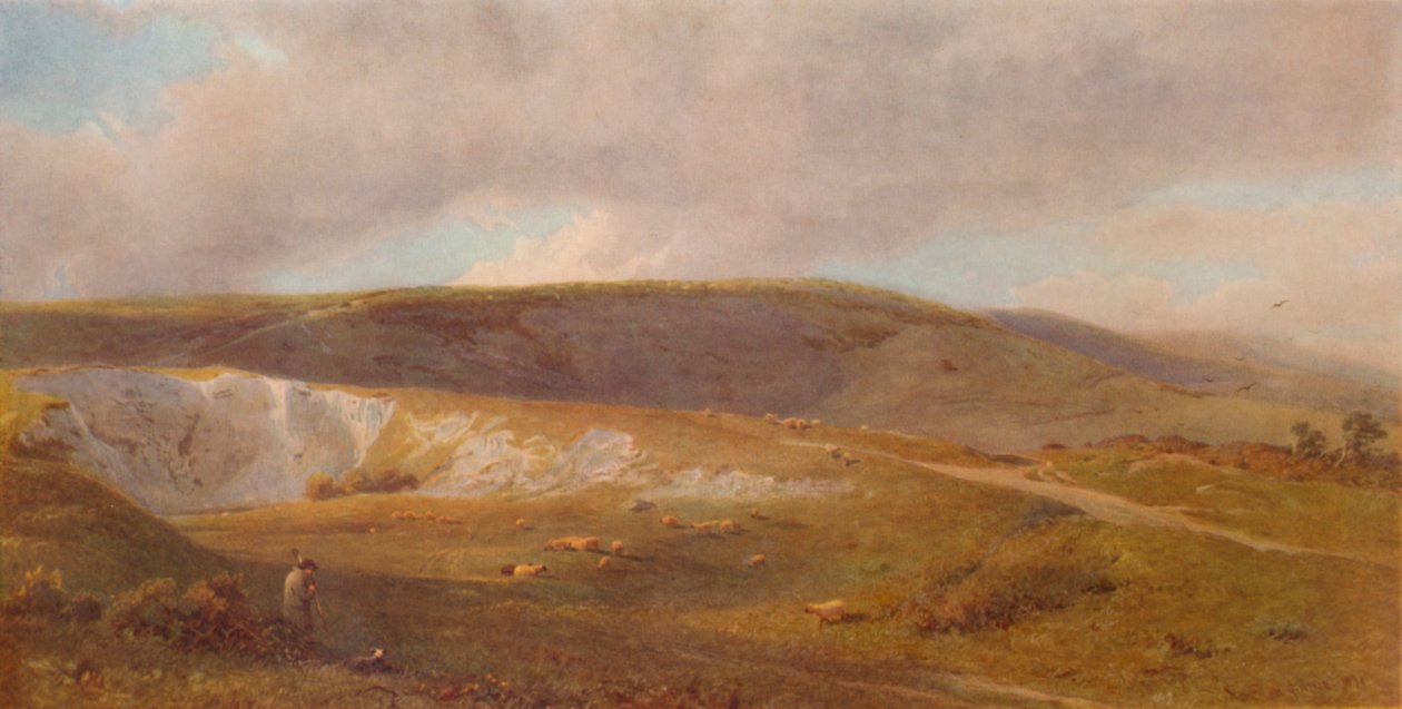 Chalk Pit on the Downs, poblíž Eastbourne, 1871, 1935 od Henry George Hine