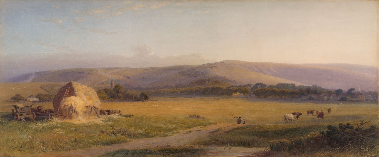 Pastviny South Downs, 1867 od Henry George Hine