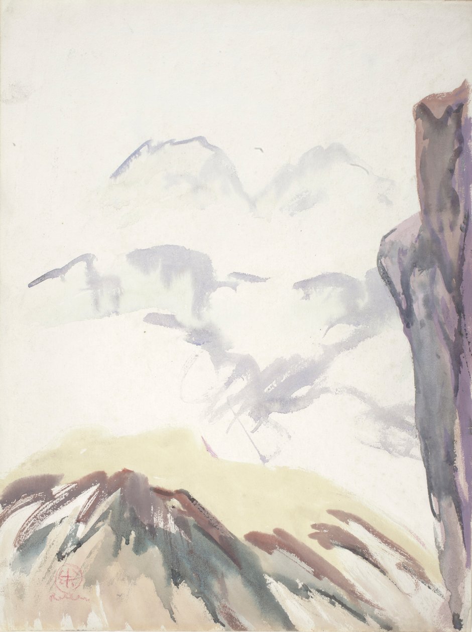 Mountain Study (akvarel na papíře) od Henry George Keller