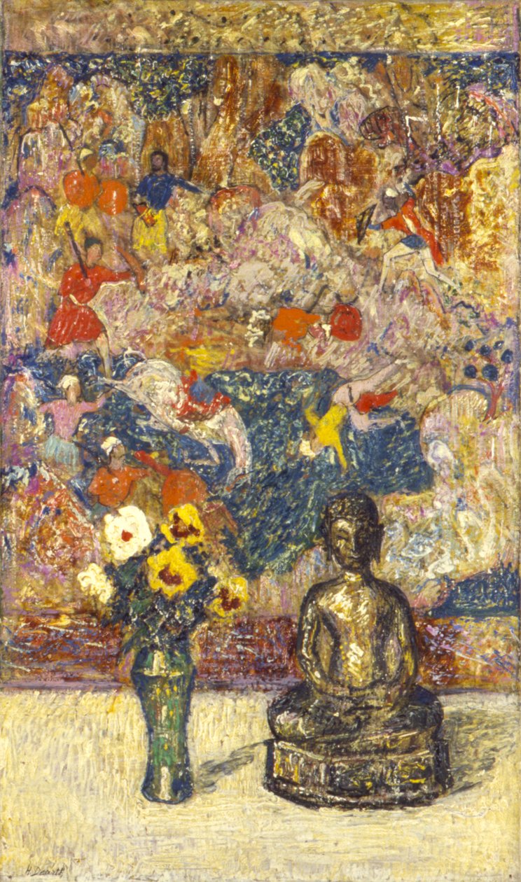 Bronzový Buddha (olej na plátně) od Henry Golden Dearth