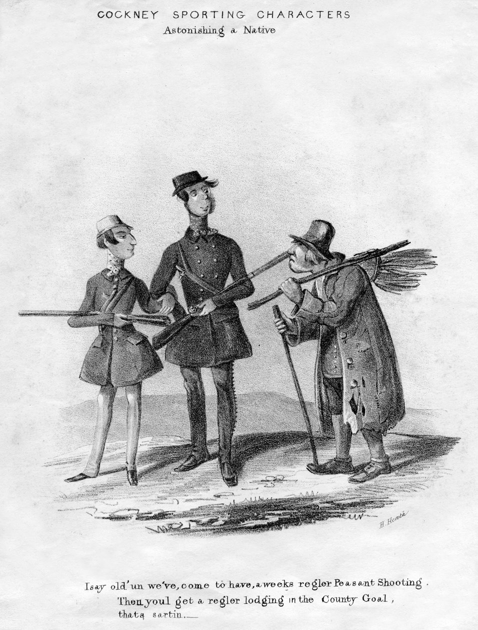 Cockney sportovní postavy. Ohromující domorodec, 19. století. od Henry Heath