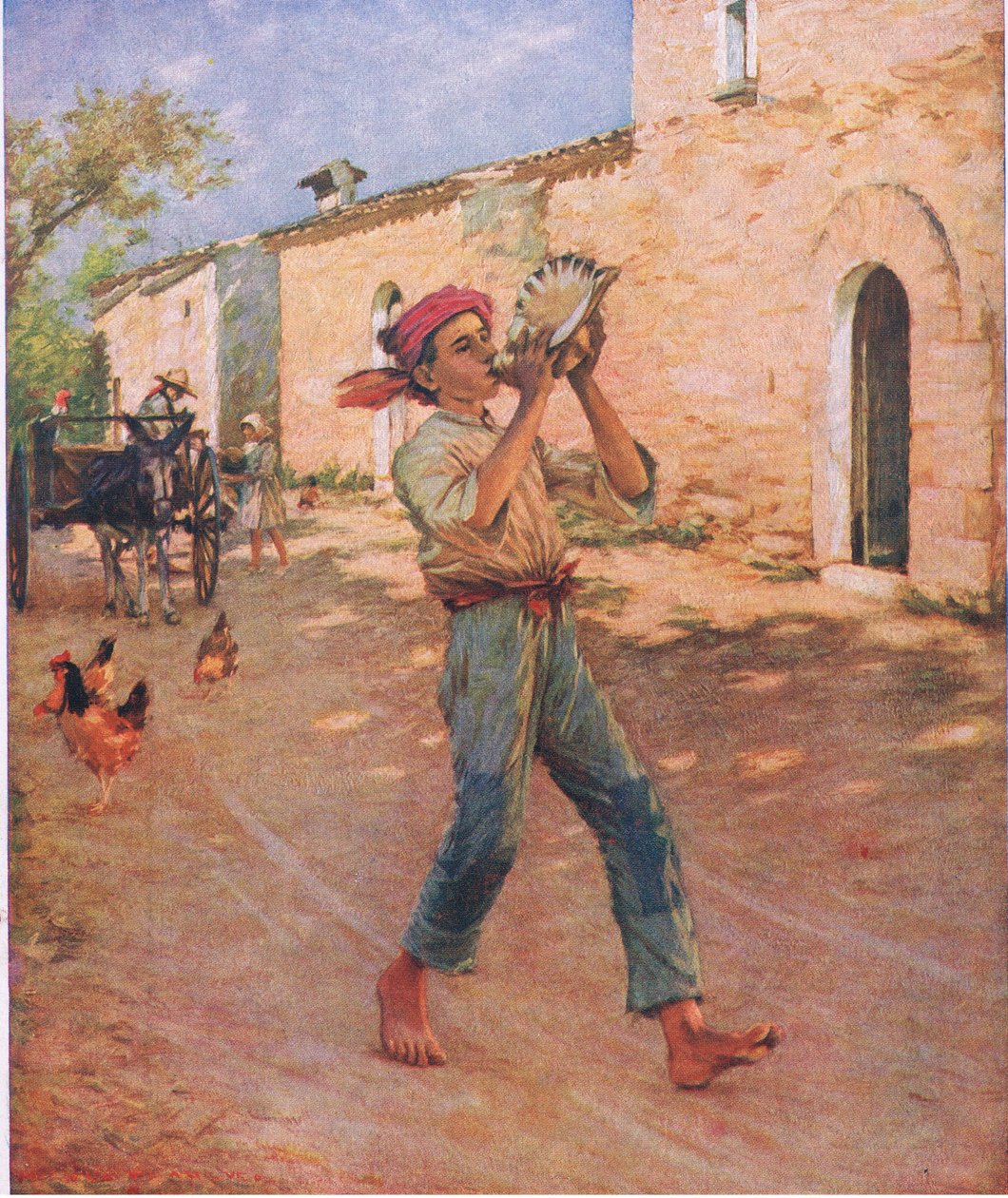 Plačící ryba ve Španělsku, ilustrace z My Magazine, 1925 od Henry Herbert La Thangue