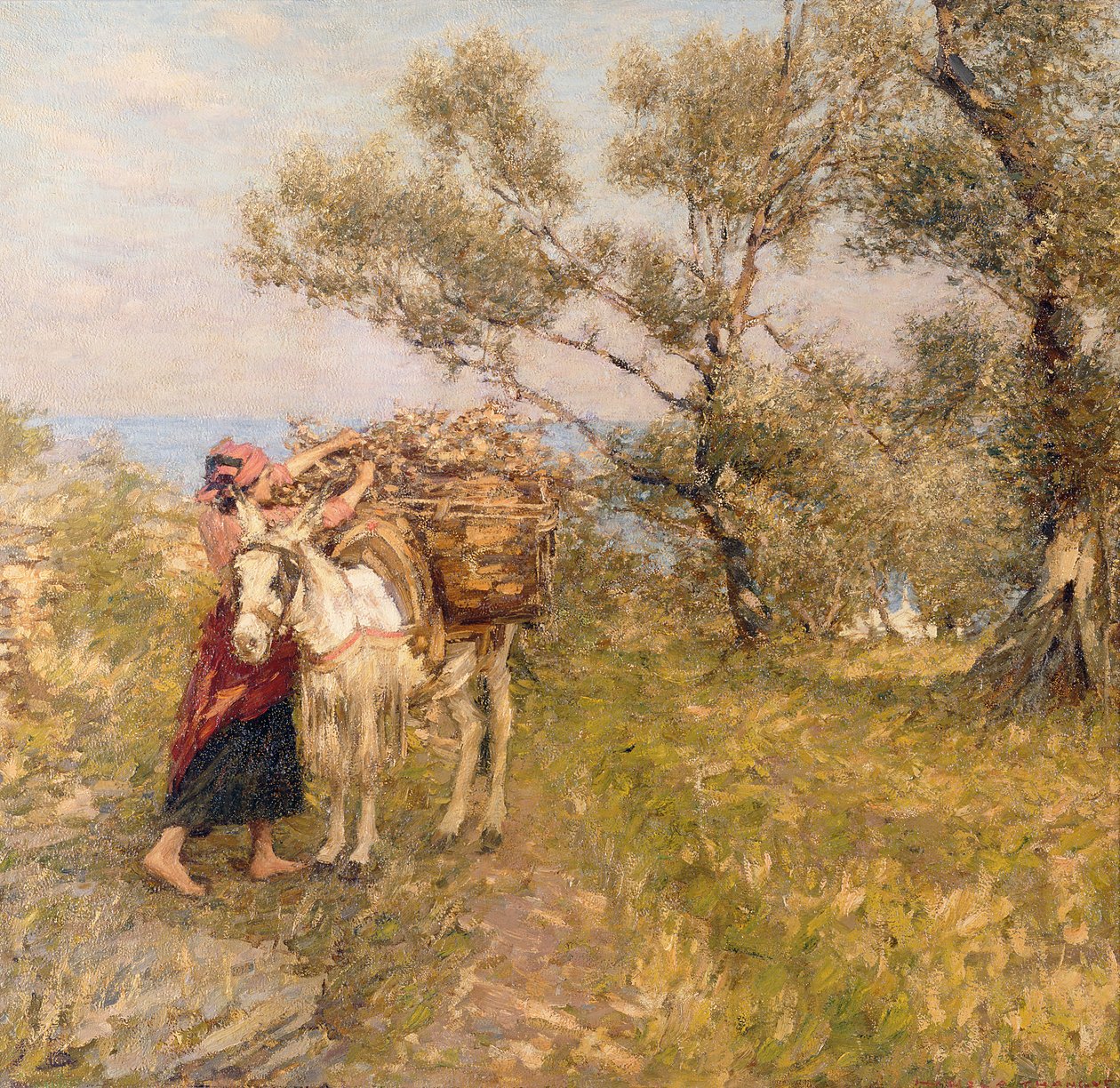 Ligurské olivy od Henry Herbert La Thangue