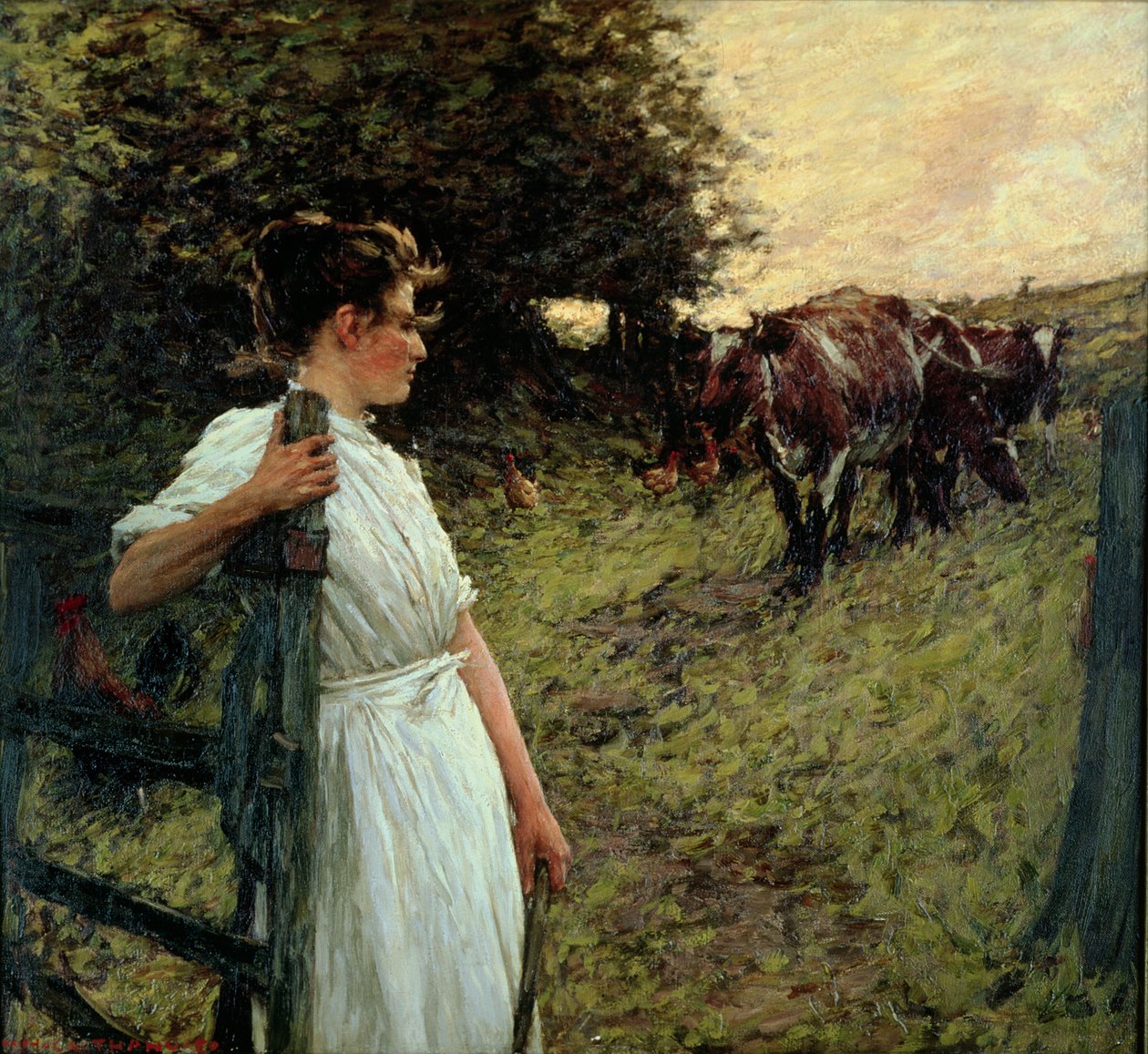 Farmářova dcera, 90. léta 19. století od Henry Herbert La Thangue