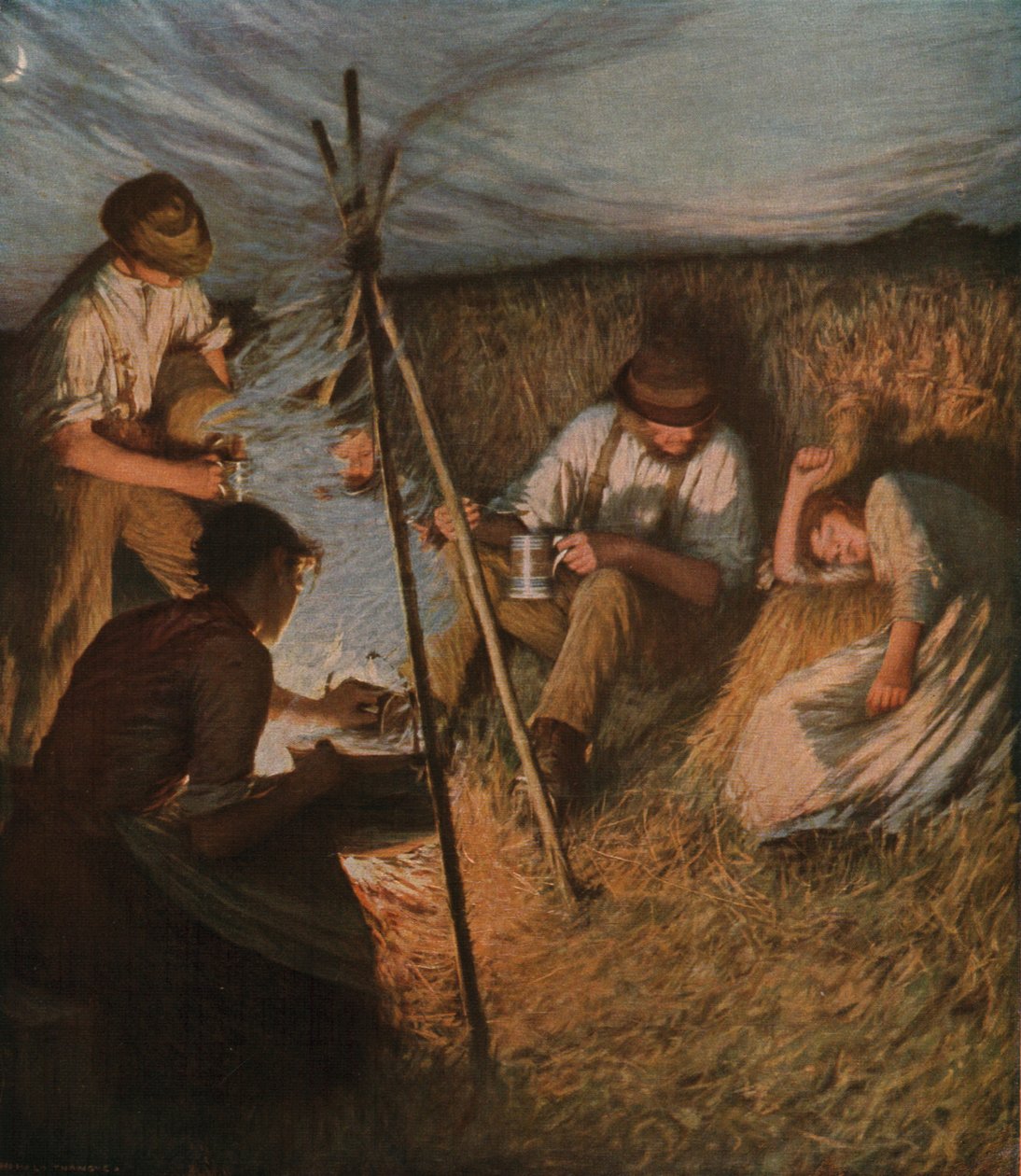 The Harvesters Supper, 1898, c1930. od Henry Herbert La Thangue