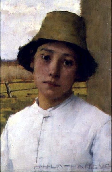 The Young Farmhand, kolem roku 1885 (olej na panelu) od Henry Herbert La Thangue