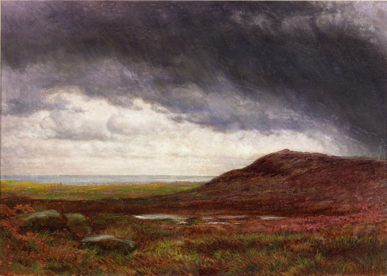 Moorland (bodycolor a akvarel na papíře) od Henry Hetherington Emmerson
