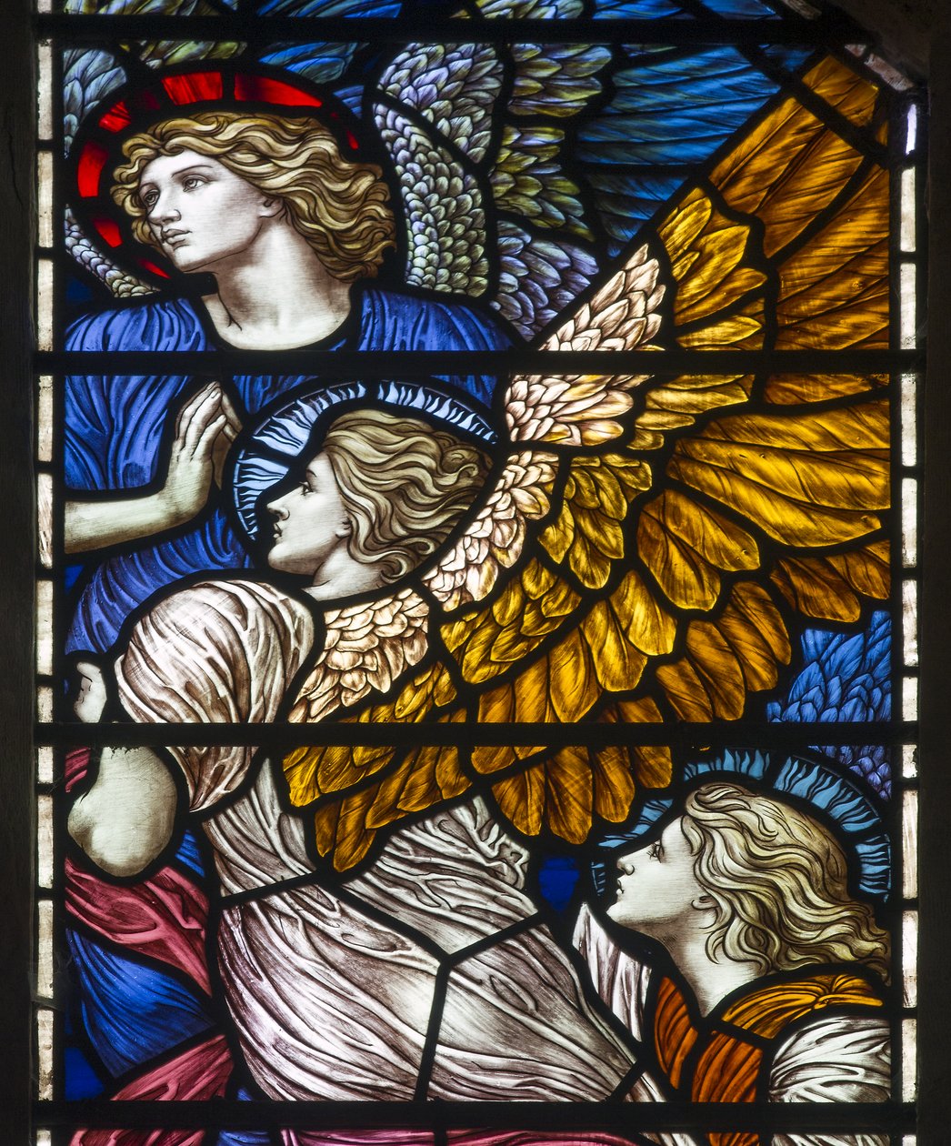 Buckland, St Mary, James Powell & Sons, Henry Holiday, The Barcote Chapel, Praising Angels, 1889 od Henry Holiday