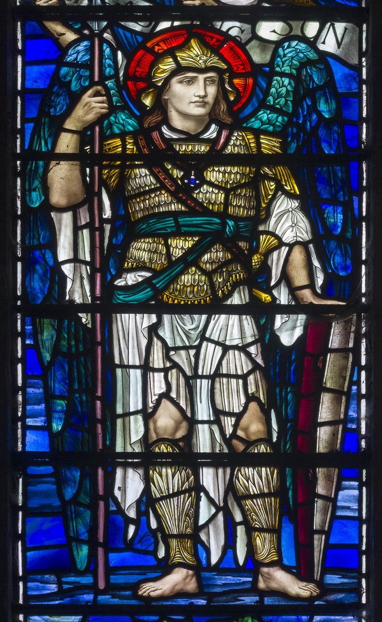 Buckland, St Mary, Lowndes & Drury, Henry Holiday, Archanděl St Michael, 1918 od Henry Holiday