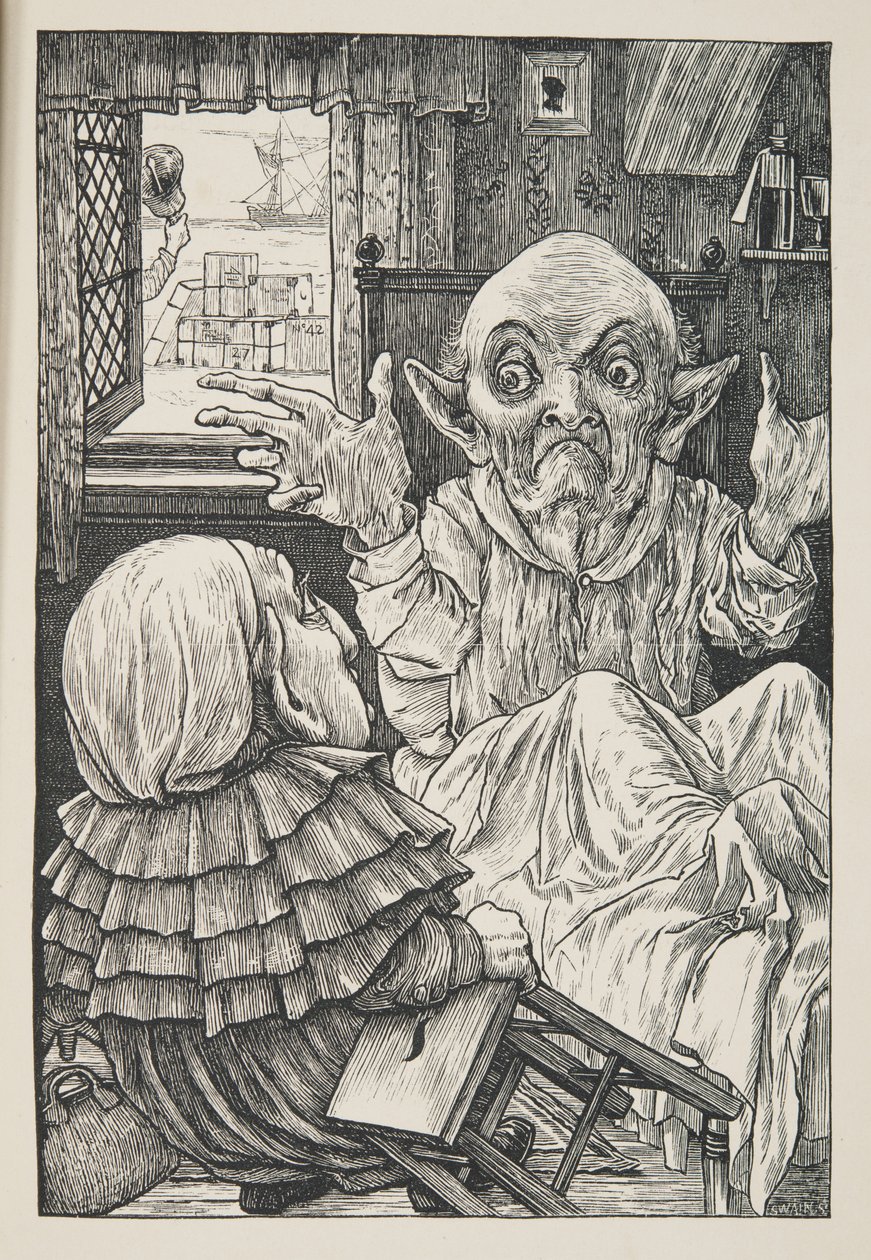 Ale ach, trámový synovče, dej si pozor na den", z knihy Lov na Snarka, agónie v osmi záchvatech, Lewis Carroll, vyd. 1876 od Henry Holiday