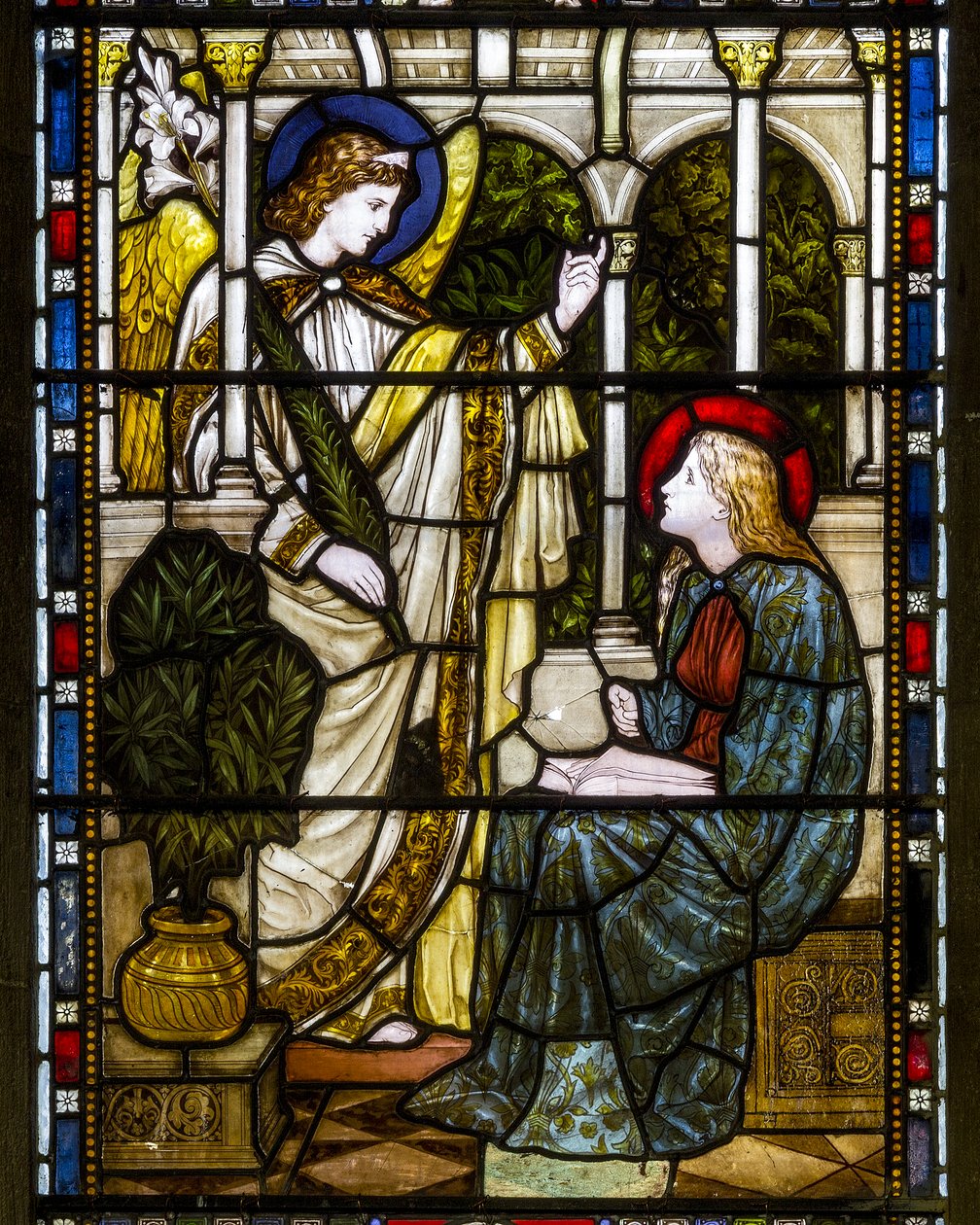 Kirkstall, St Stephen, Heaton Butler & Bayne, Henry Holiday, The Annunciation, c.1870 od Henry Holiday