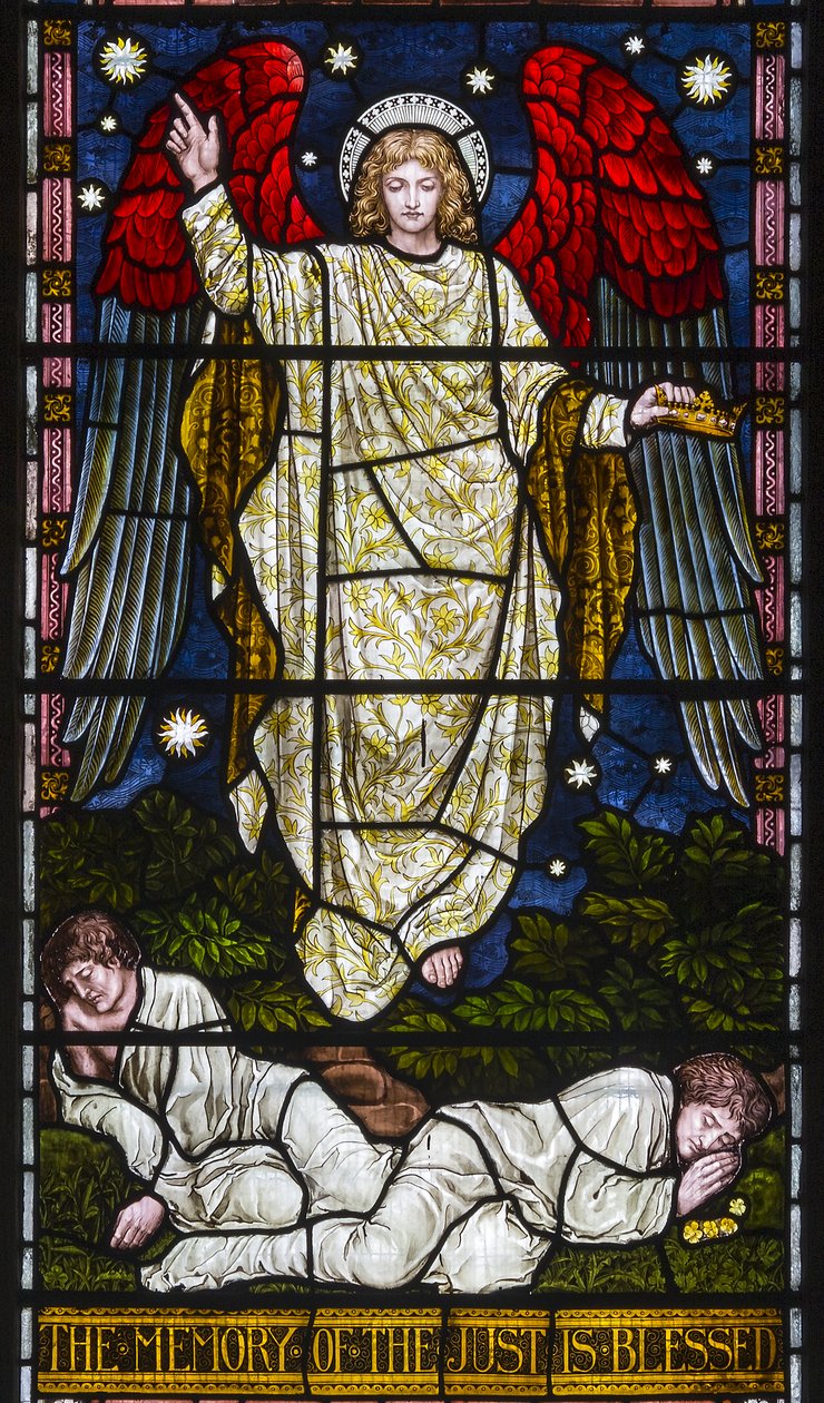 Kirkstall, St Stephen, Heaton Butler & Bayne, Henry Holiday, The Memory Of The Just is Blessed, Přísloví Kapitola 10, Verse 7, c.1870 od Henry Holiday