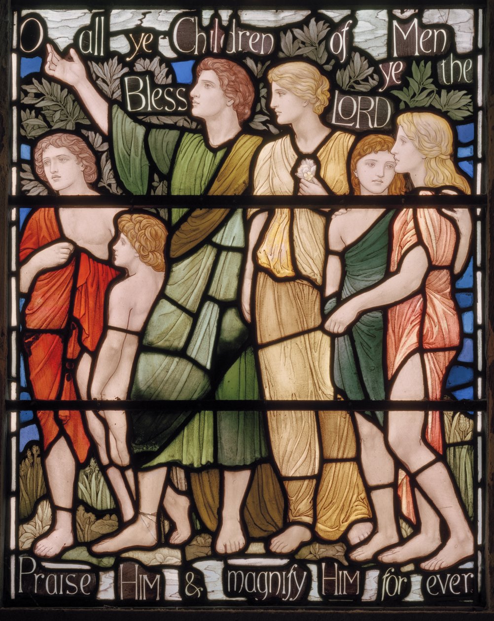 O All Ye Children Of Men, Benedicite Detail okna, kolem 1895 (vitráže) od Henry Holiday