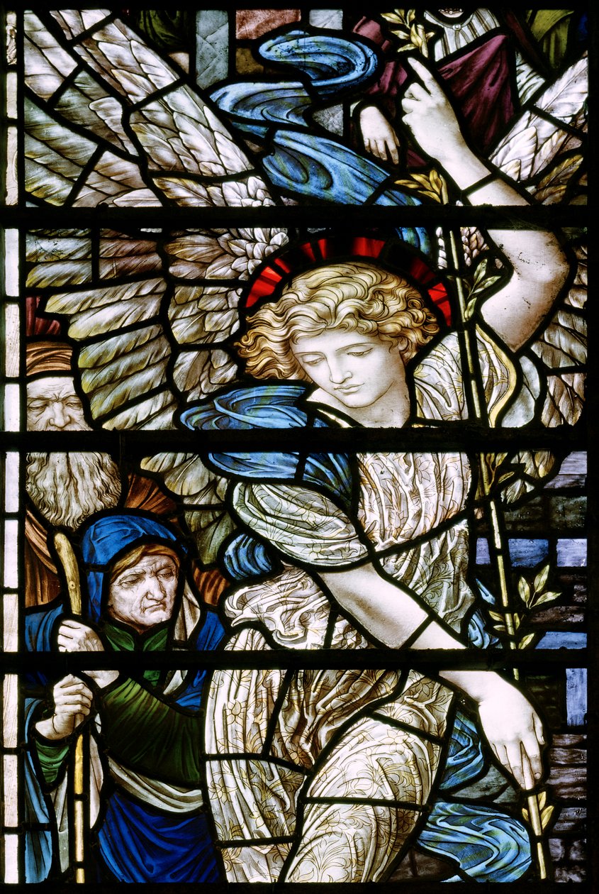 Romsey Abbey, James Powell & Sons, Henry Holiday, Detail jezírka Bethesda, Anděl, 1890 od Henry Holiday