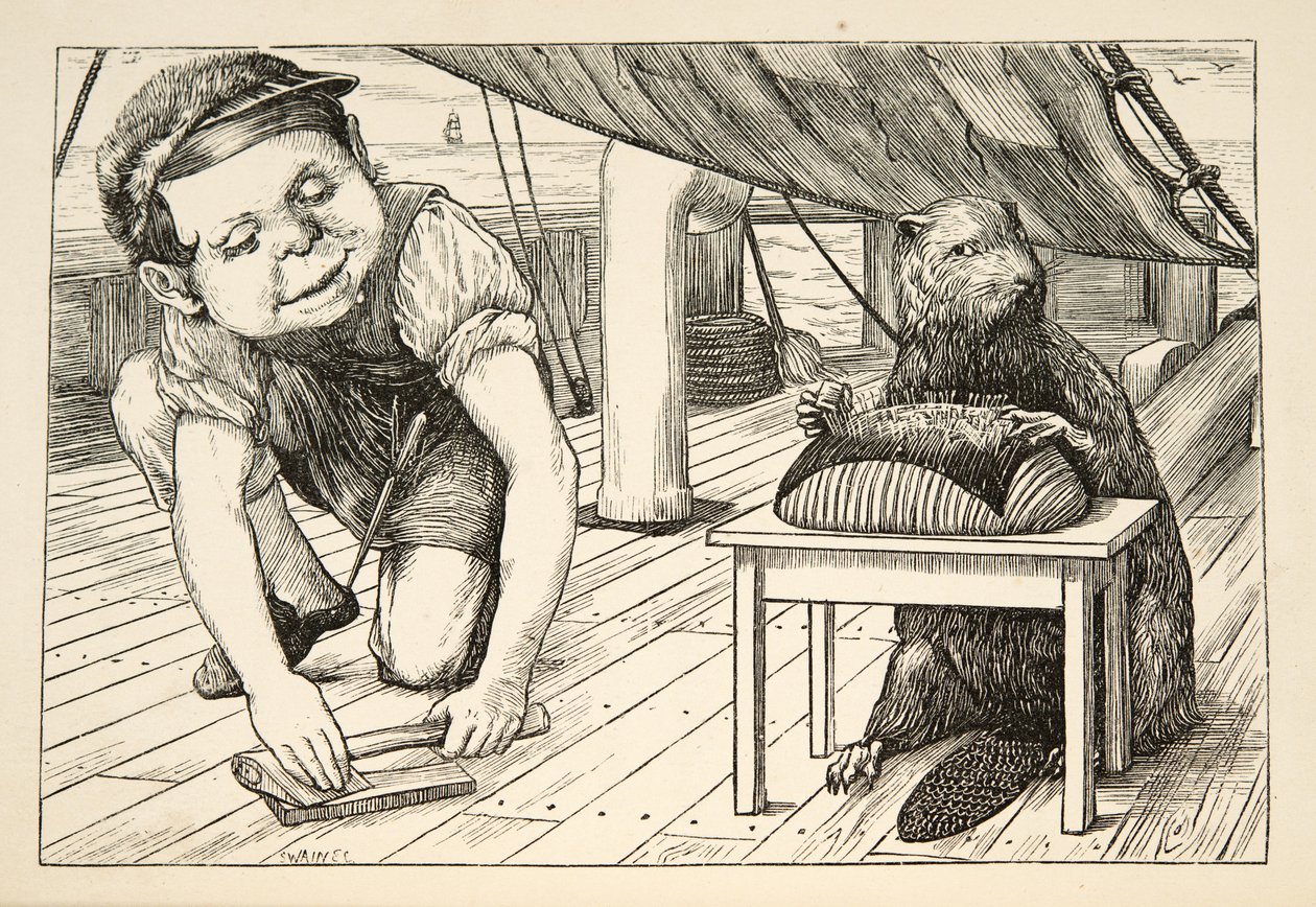 The Beaver se stále díval opačným směrem“, z The Hunting of the Snark, agónie v osmi záchvatech, od Lewise Carrolla, hospoda. 1876 od Henry Holiday