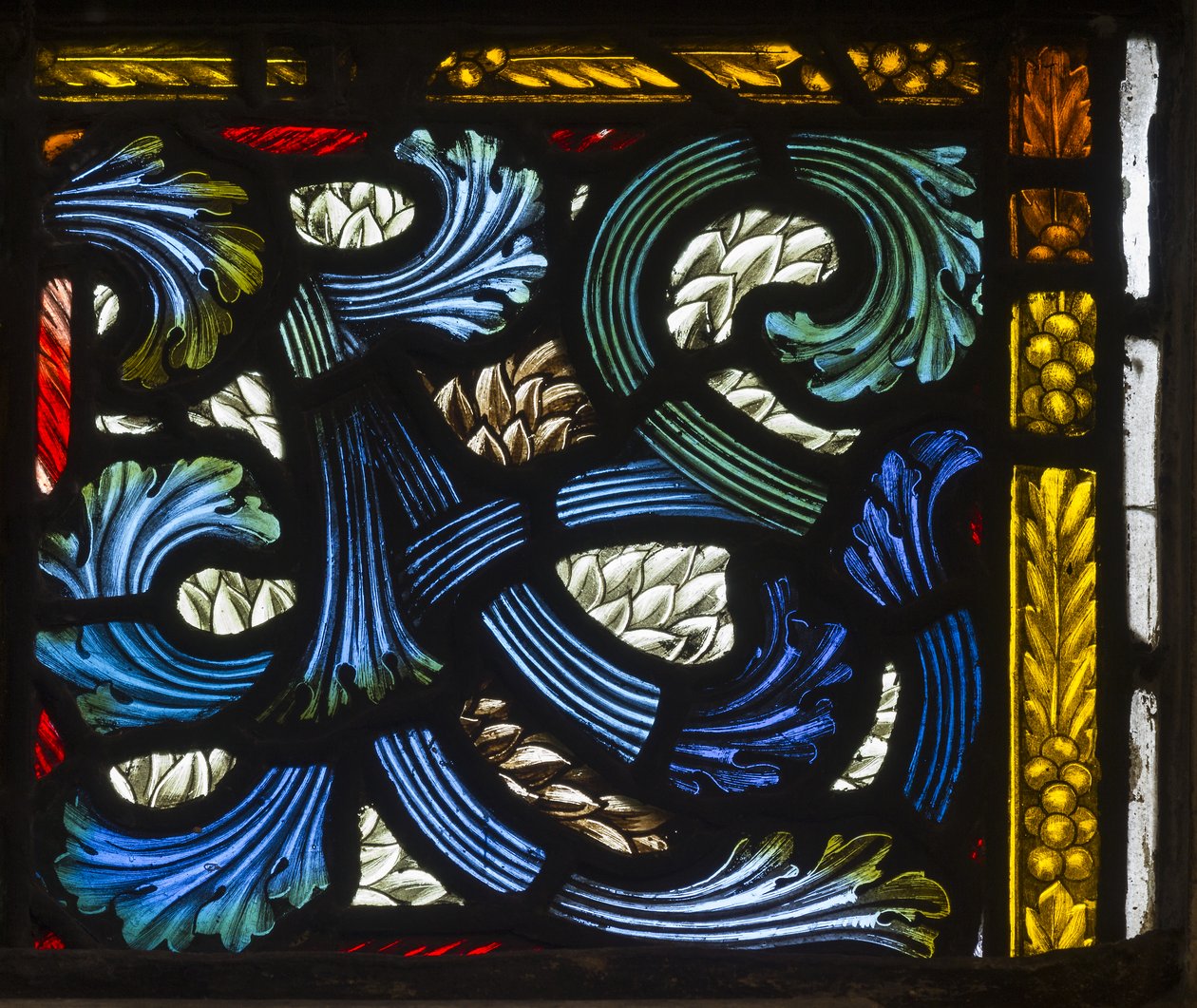 Westminster, St Margaret, James Powell & Sons, Henry Holiday, Detail vzoru, 1883 od Henry Holiday