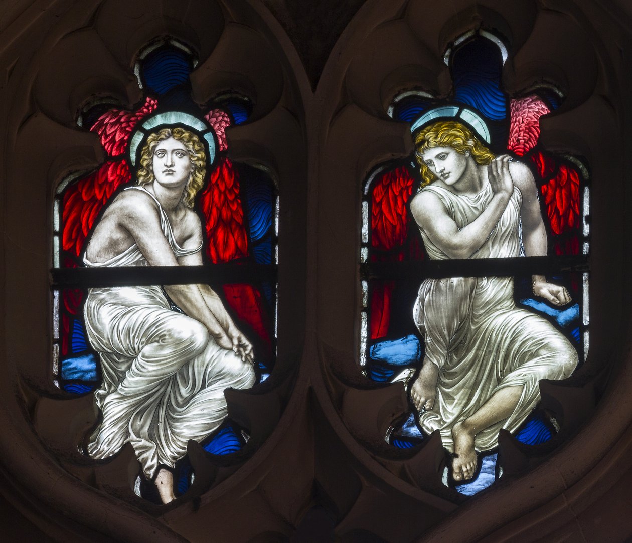 Westminster, St Margaret, James Powell & Sons, Henry Holiday, Tracery Angels, 1883 od Henry Holiday