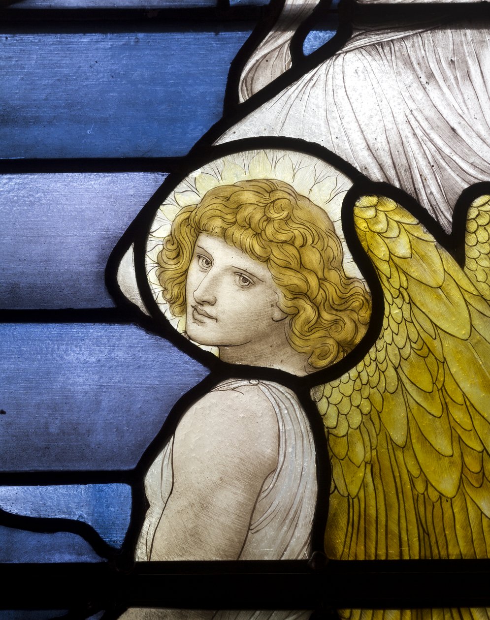 Wolsingham, St Mary & St Stephen, James Powell & Sons, Henry Holiday, Jacobs Ladder, Angel detail, 1881 od Henry Holiday