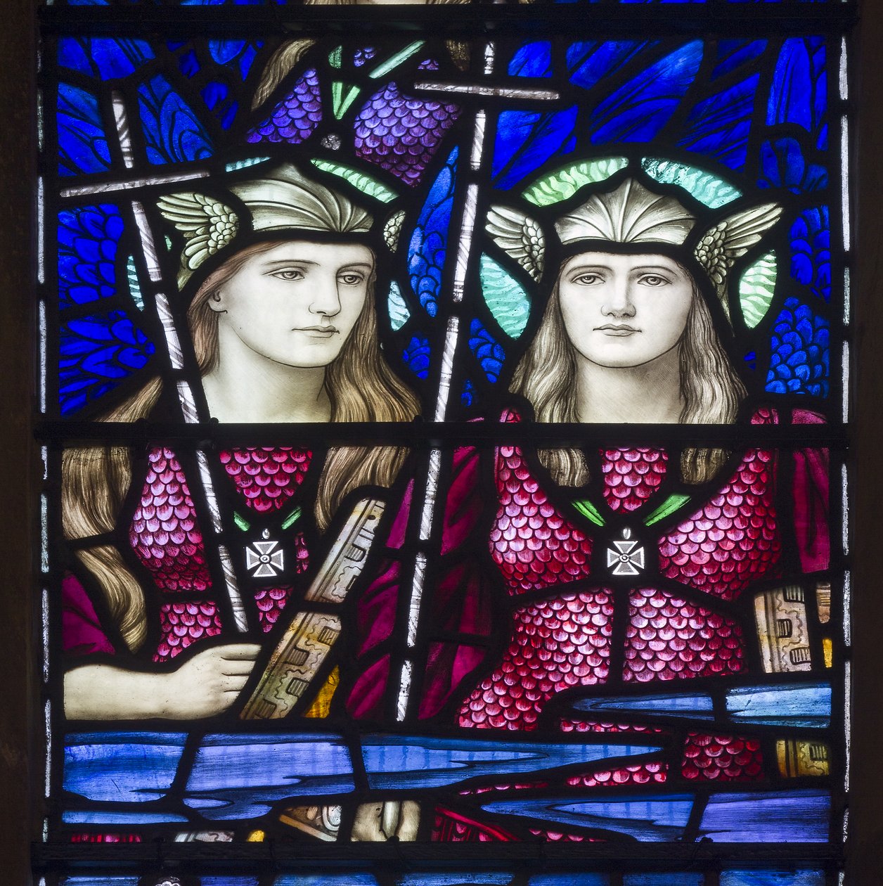 Yeovil, St John The Baptist, Lowndes & Drury, Henry Holiday, Angels In Heaven, 1917-18 od Henry Holiday