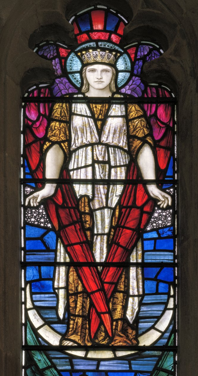 Yeovil, St John The Baptist, Lowndes & Drury, Henry Holiday, The Angel Of Victory, 1917-18 od Henry Holiday