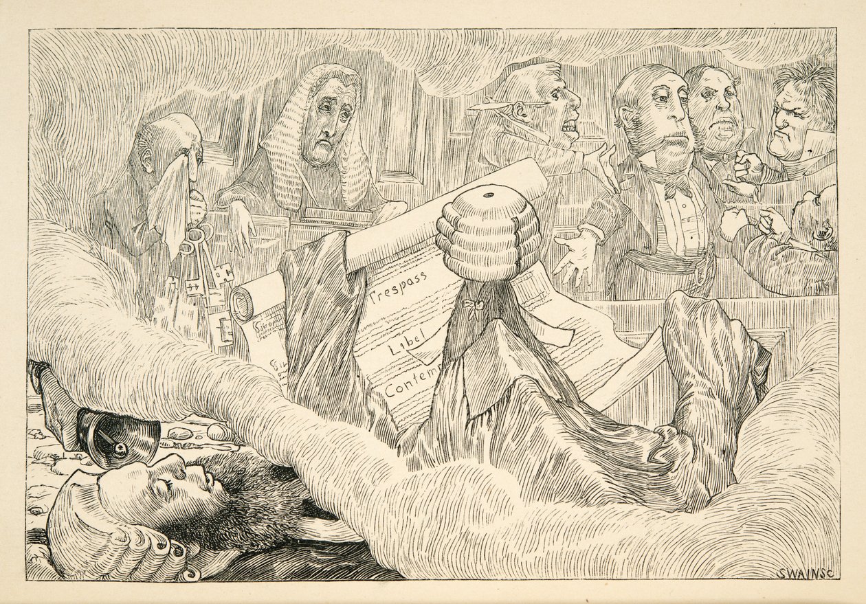 Musíš vědět - , řekl Soudce, ale Snark zvolal Popletal! “, z The Hunting of the Snark, Agony in Eight Fits, Lewis Carroll, pub. 1876 od Henry Holiday
