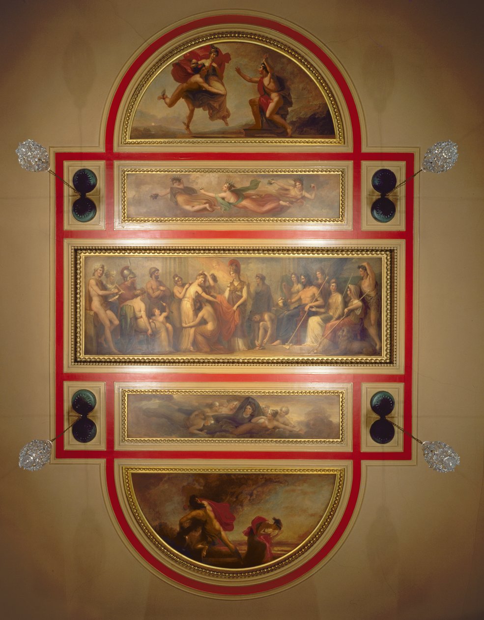 Strop v knihovně a jídelně s vyobrazením Legendy o Pandoře, cca 1834 od Henry Howard
