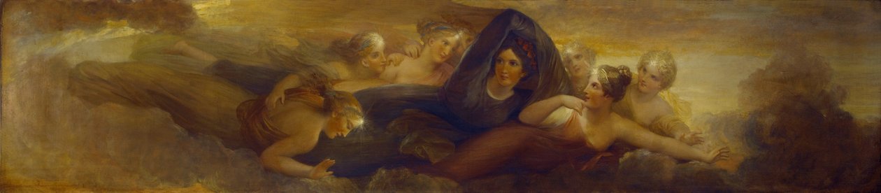 Noc s Plejádami, 1834 (olej na mahagonovém panelu) od Henry Howard
