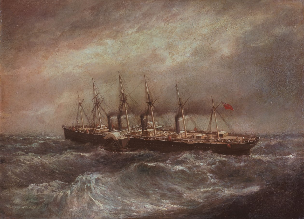 Parník "Great Eastern" (1858) pokládá první úspěšný atlantický kabel od Henry Hugh Clifford