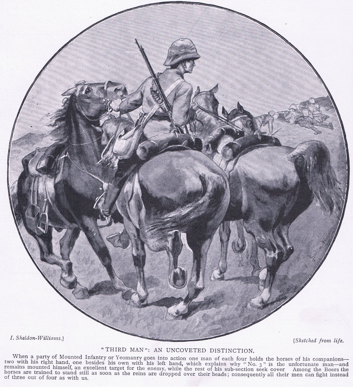 Třetí muž nepokrytý rozdíl, z After Pretoria: The Guerilla War vydané Harmsworth Brothers Limited, 1901 od Henry Inglis Jodrel Sheldon Williams