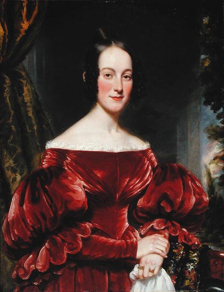 Portrét paní Robert Lowden, kolem roku 1837 (olej na panelu) od Henry Inman