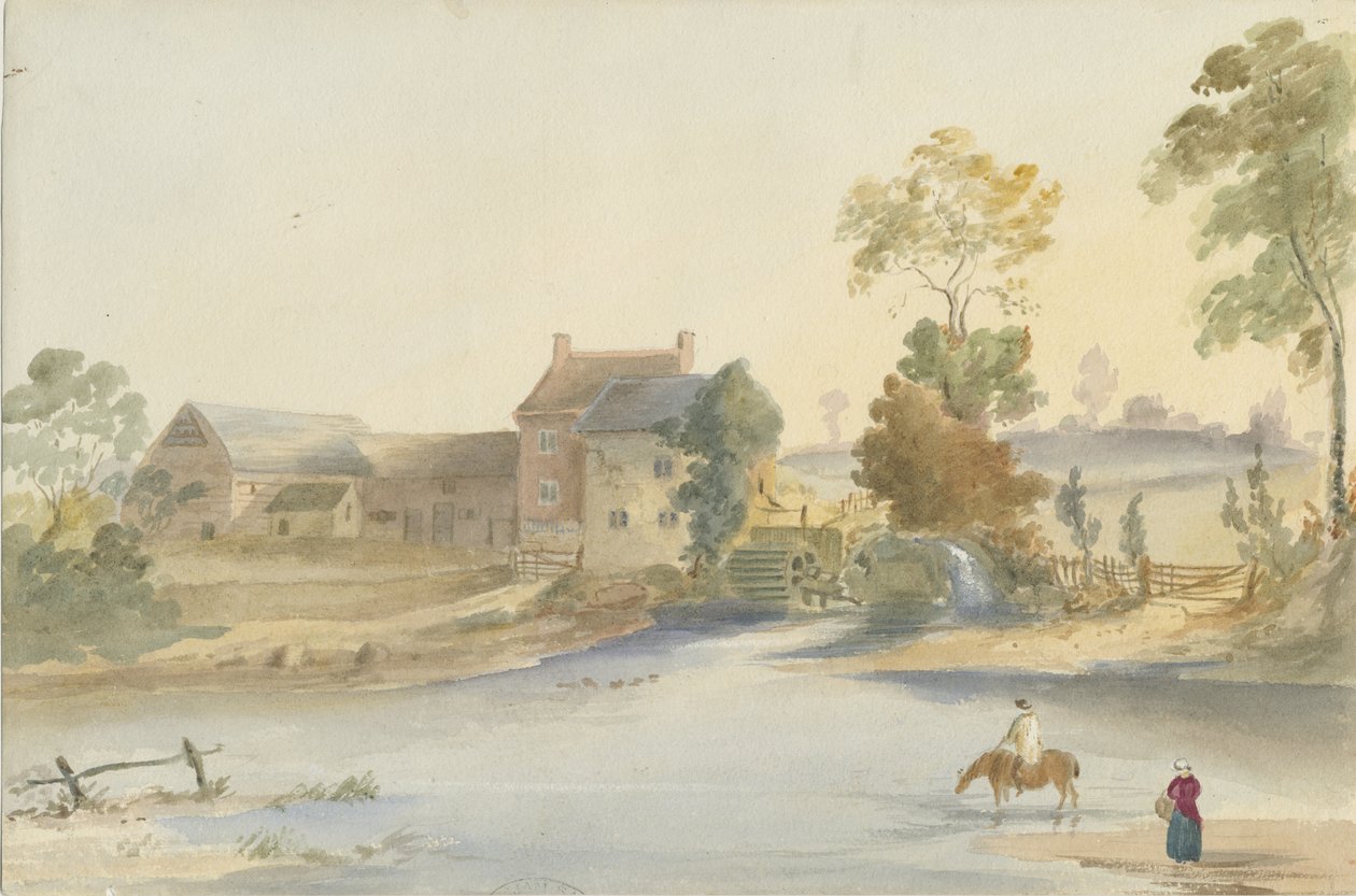 Seisdon Mill: malba vodovými barvami, nd [1844] od Henry James Noyes