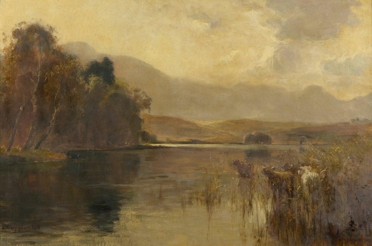 Podzim, Loch Meikle, Inverness-shire (olej na plátně) od Henry Jobson Bell