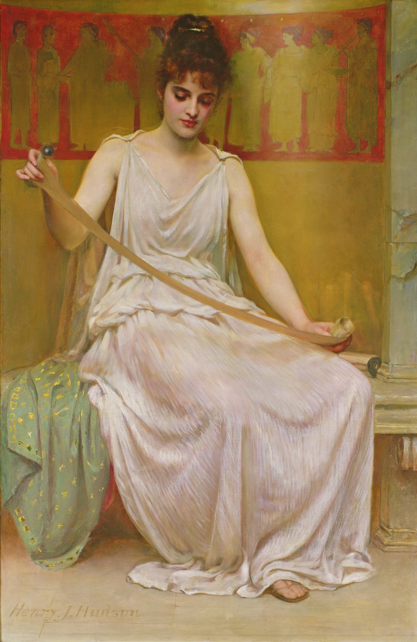 Neaera Reading a Letter from Catullus, c.1894 od Henry John Hudson