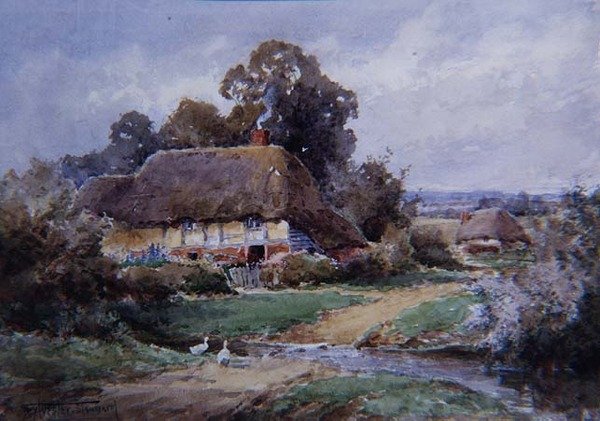 A Hampshire Watersplash (akvarel) od Henry John Sylvester Stannard