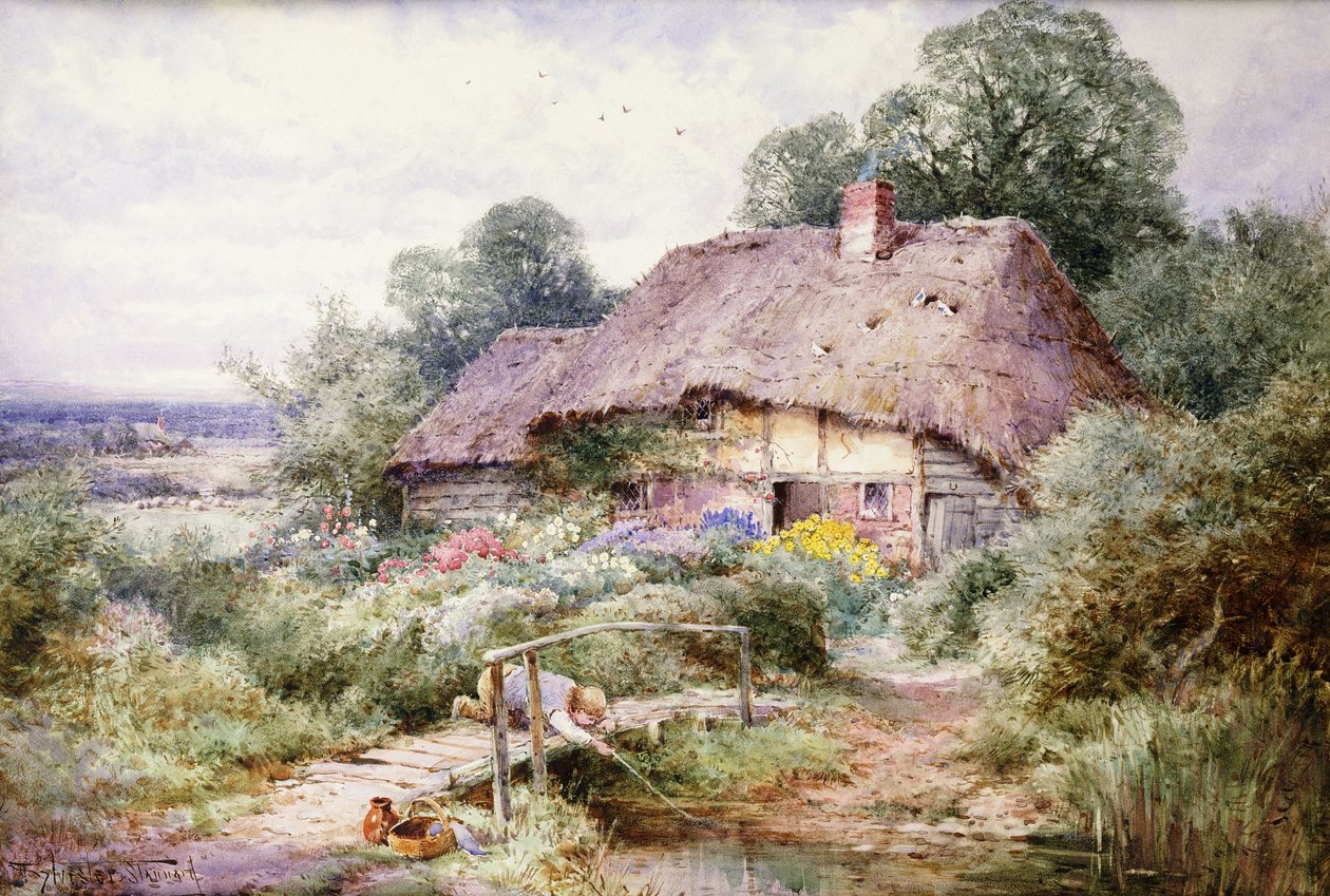 Chytání Tiddlerů v Eastbury, Berkshire od Henry John Sylvester Stannard