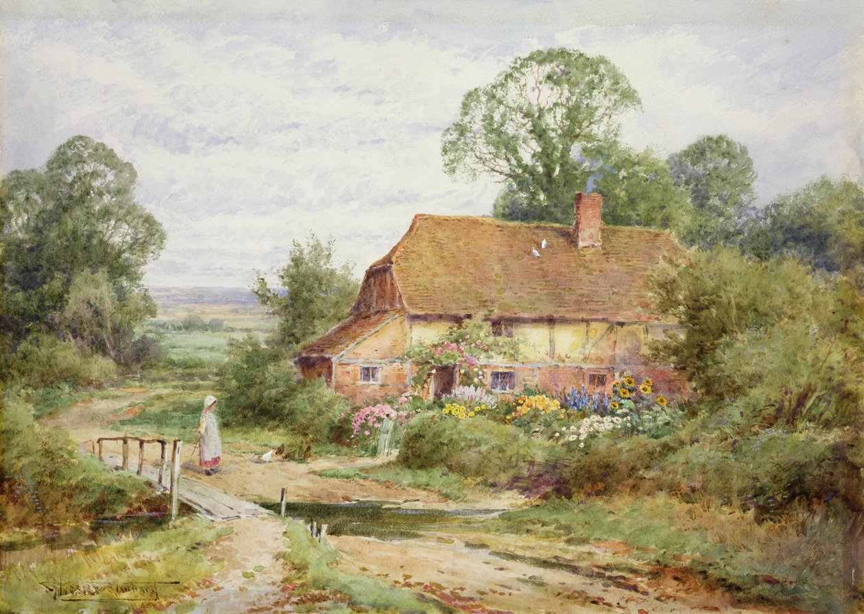 Krmení kuřat (akvarel) od Henry John Sylvester Stannard