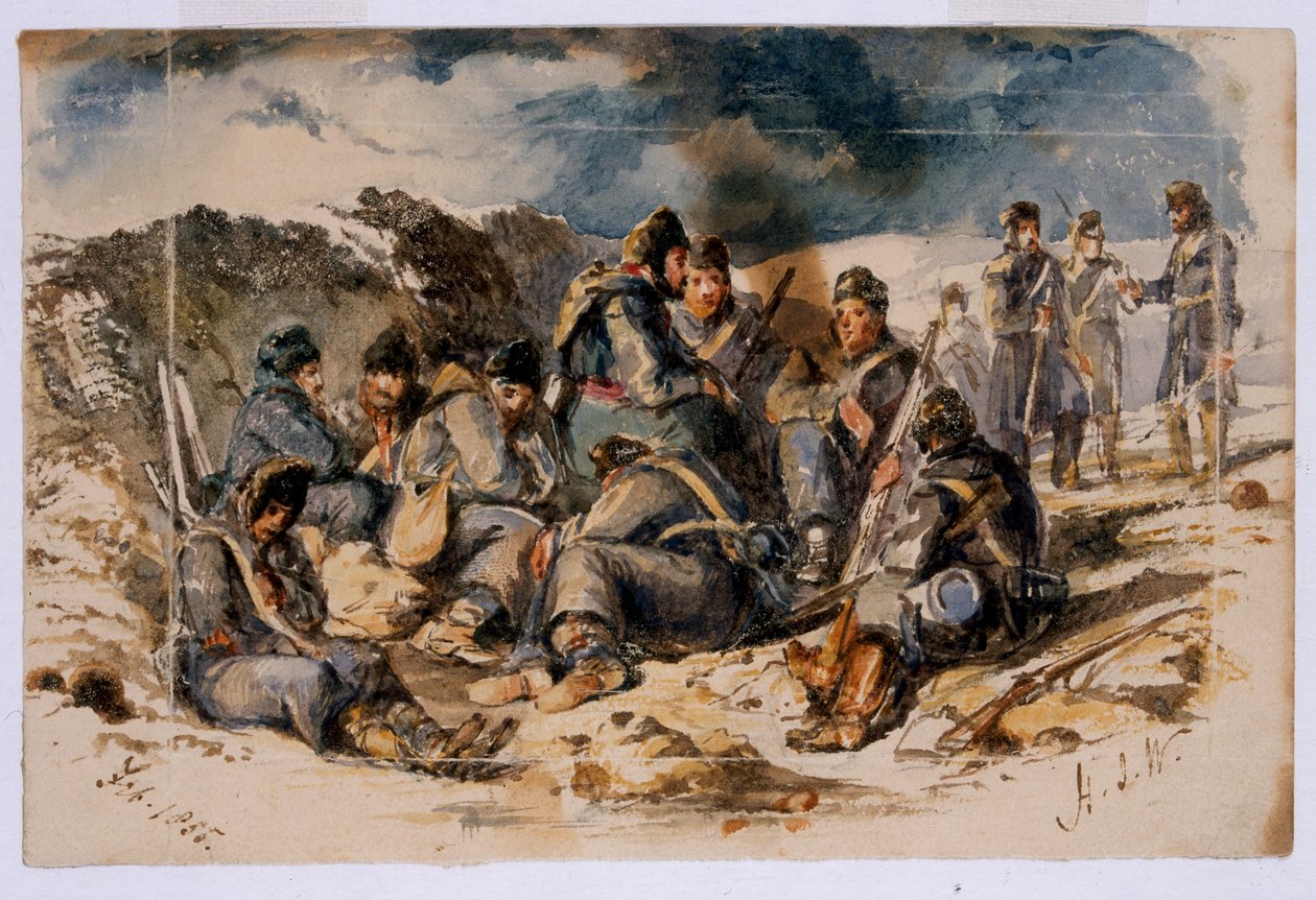 Noční scéna, Sevastopol, 1855 od Henry John Wilkinson