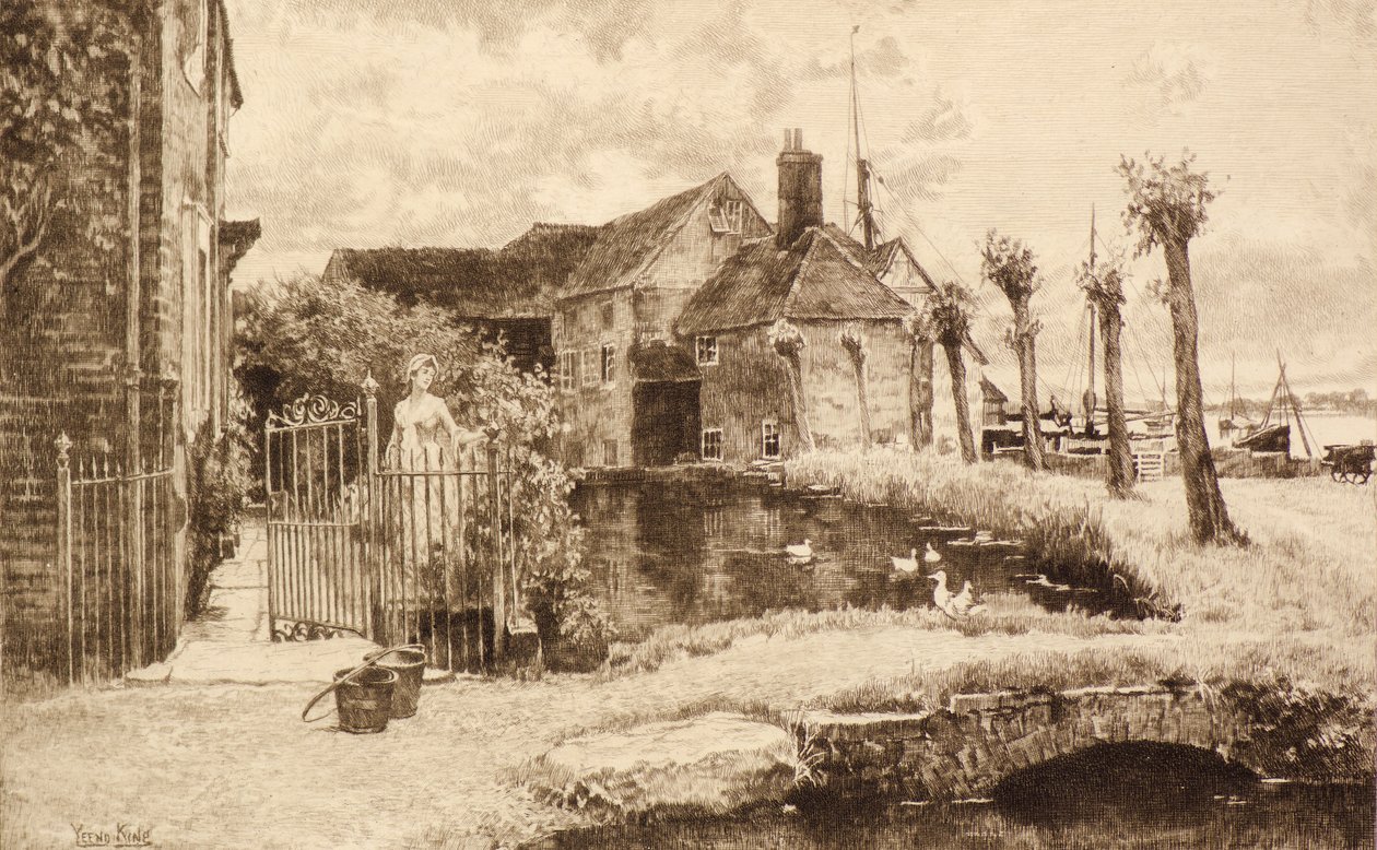 Bez názvu [Village Scene] (lept) od Henry John Yeend King