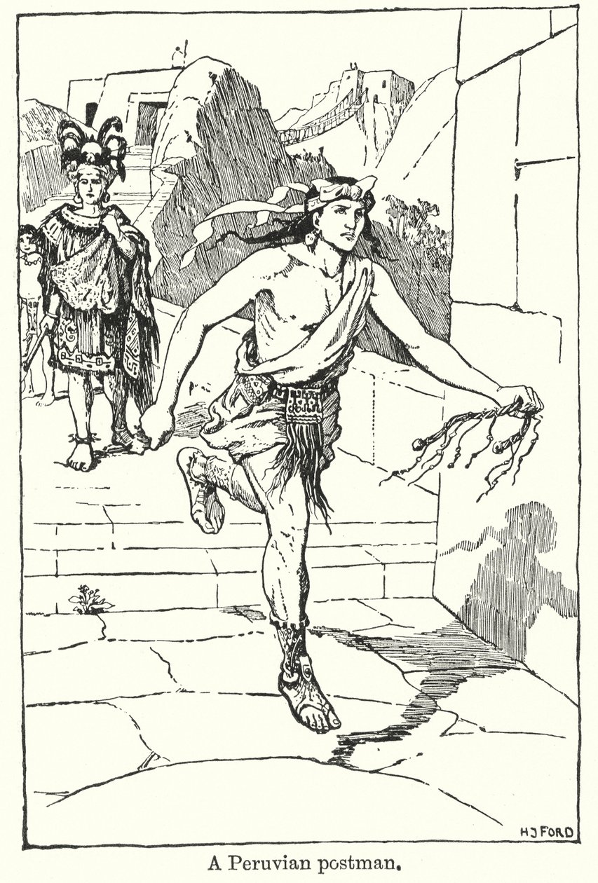 Peruánský pošťák (litografie) od Henry Justice Ford