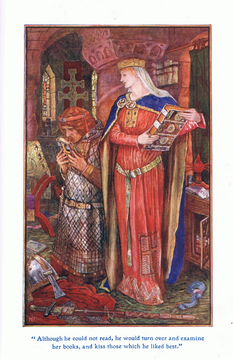 Ačkoli neuměl číst, obracel se a zkoumal její knihy a líbal ty, které měl nejraději, 1912 od Henry Justice Ford