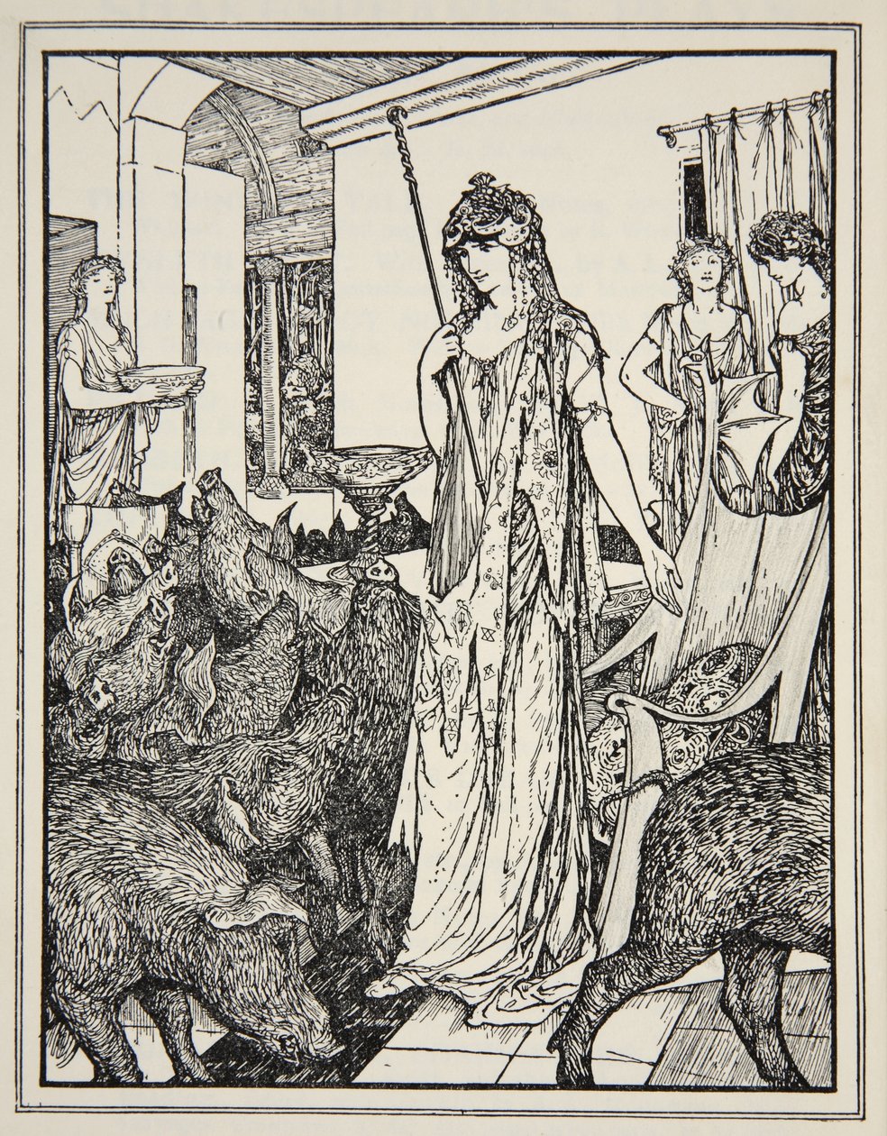Circe posílá Swine (The Companions of Ulysses) do Styes, frontispis z 