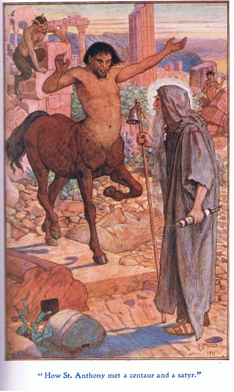 Jak svatý Antonín potkal kentaura a satyra, 1912 od Henry Justice Ford